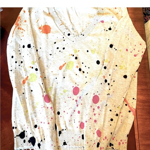 Minnie Rose Like New Splatter Sweater-L - Picture 2 of 4